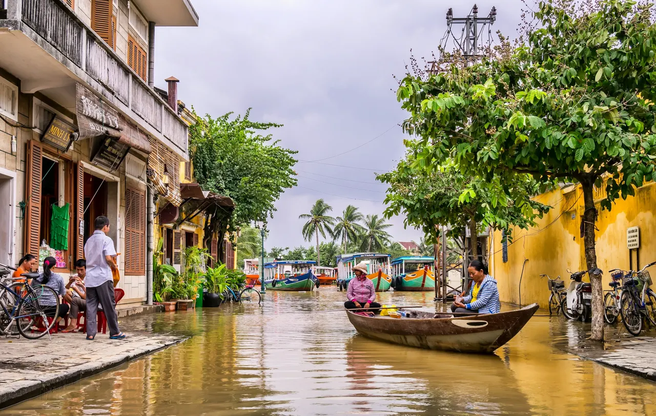 Every year in rainy season, after weeks of raining, the streets of Hoi An get flooded