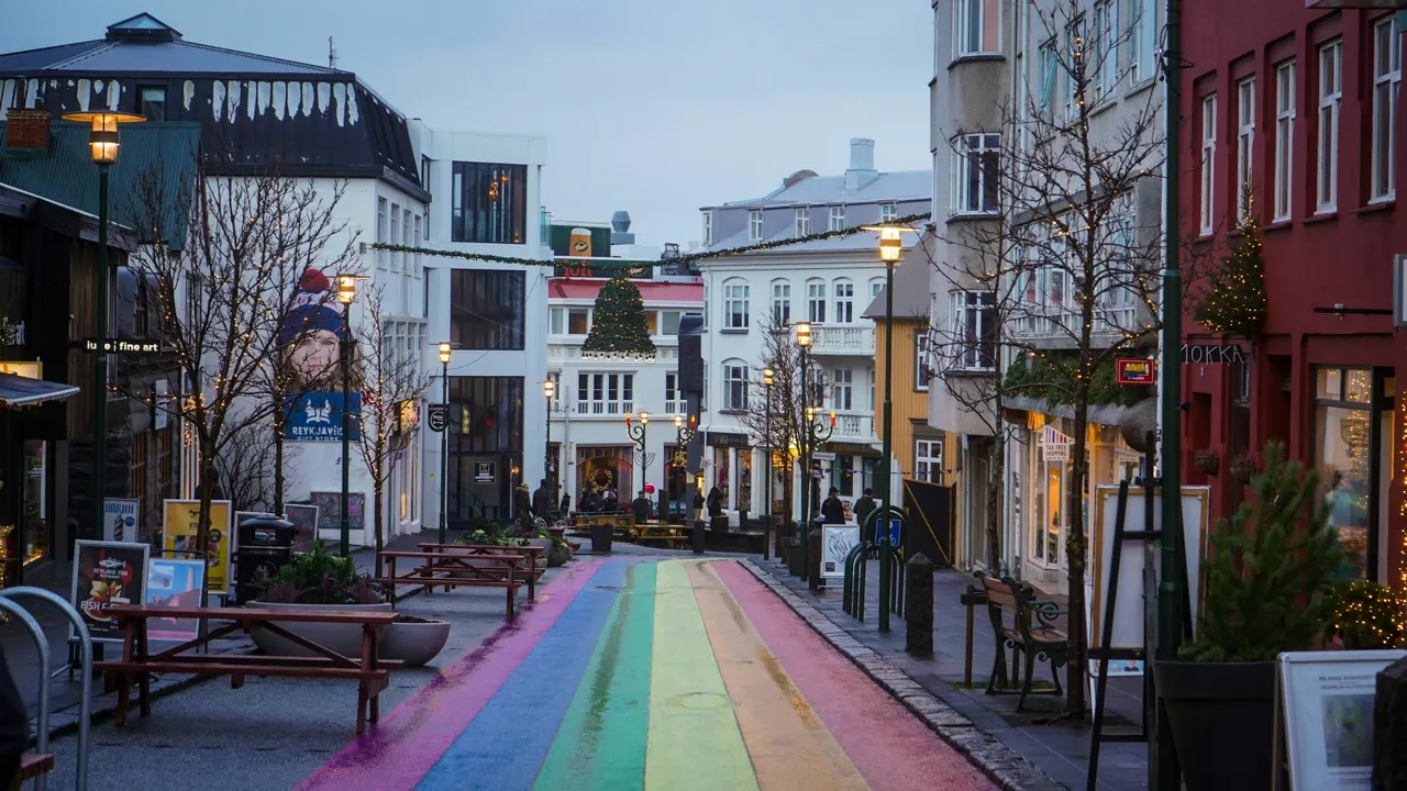 rainbow street, reykjavik, dec 2021