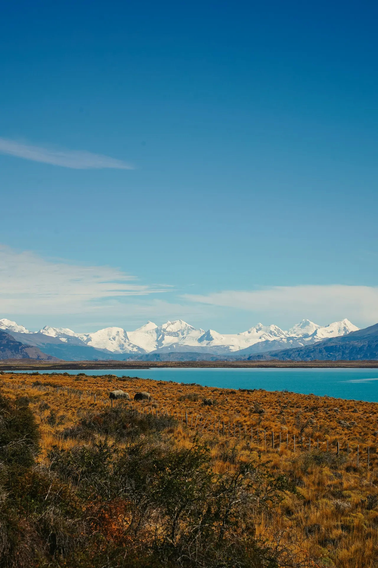A large body of water with mountains in the background