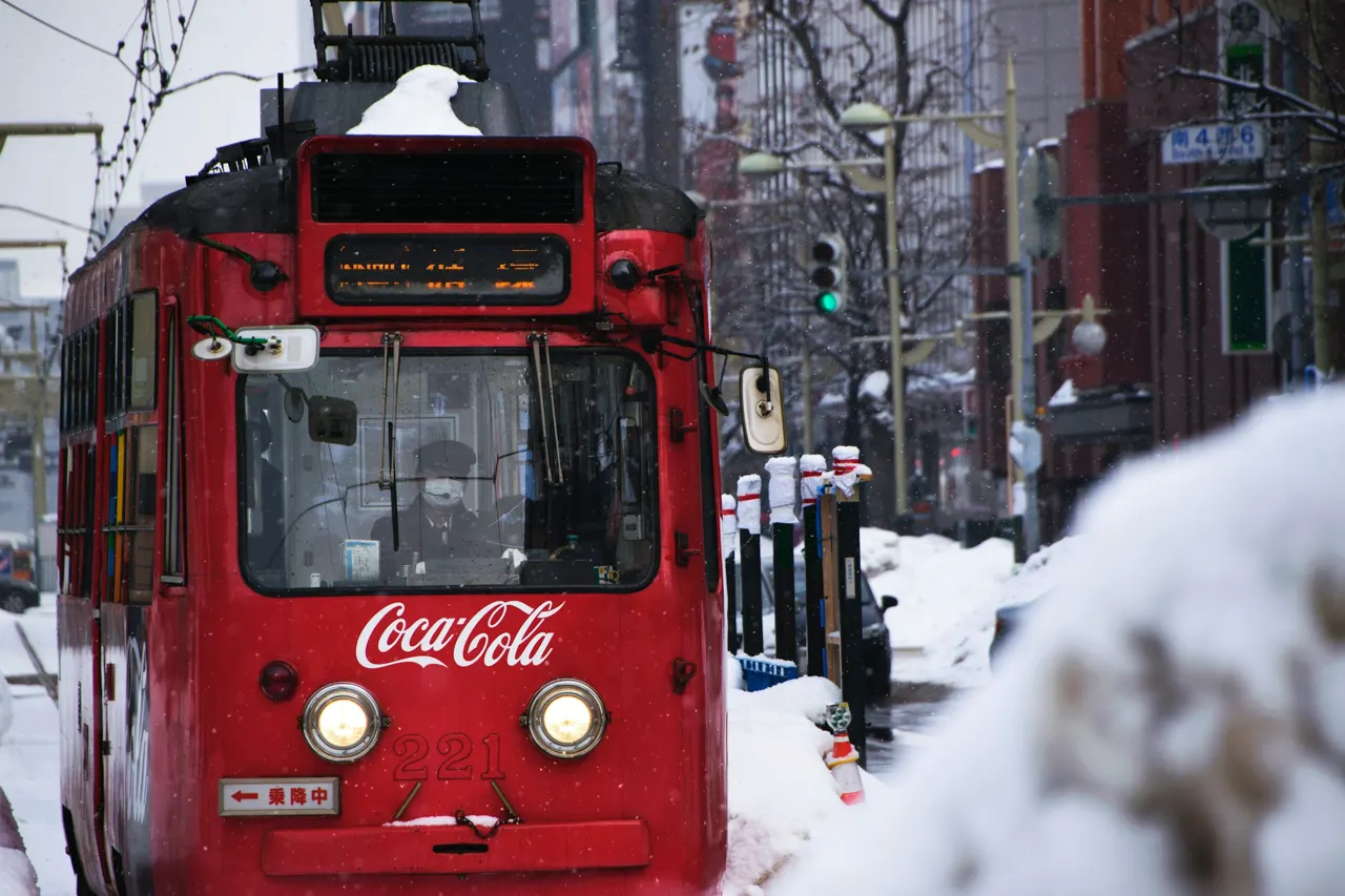 Coca Cola trolleybus in Japan
