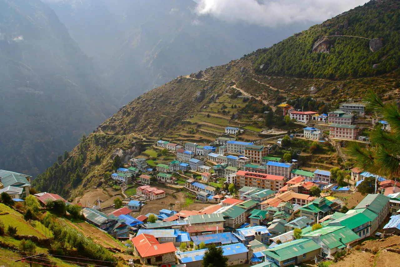 After nearly three weeks of trekking in the Everest region on high altitudes over 4,000 we finally got back to Namche Bazaar