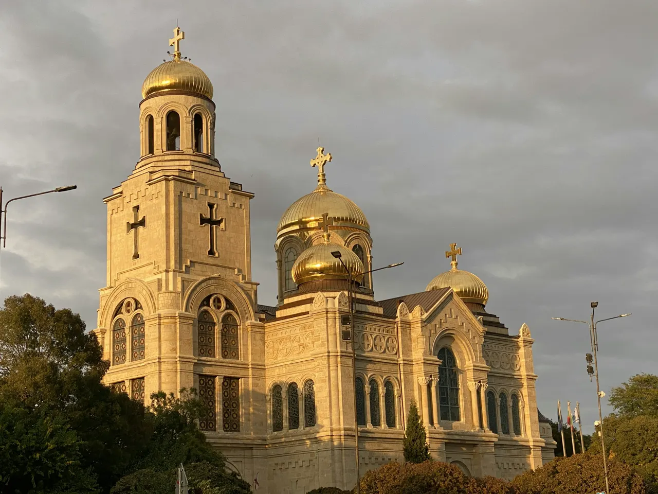 I couldn't help but snap this stunning golden church during golden hour in Varna, Bulgaria