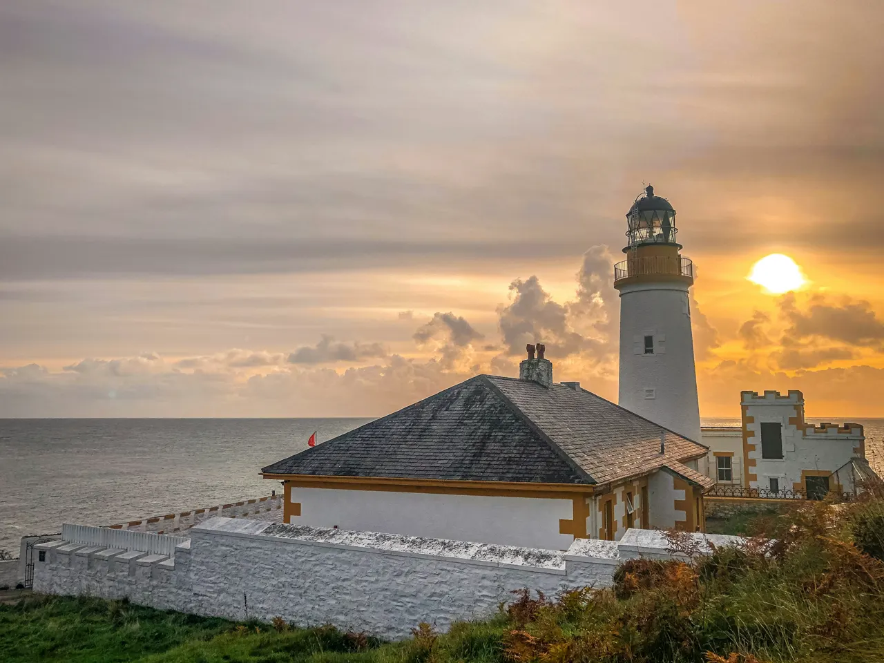 On the East coast of the Isle of Man, Douglas Head Lighthouse was established in 1857 and made by David and Thomas Stevenson