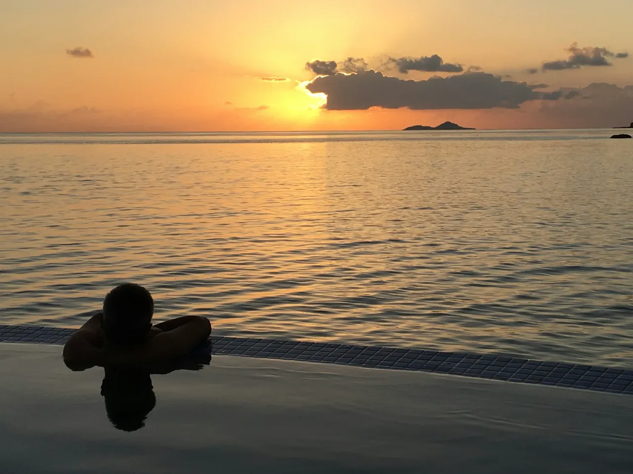 Most beautiful Sunset on the Island of Praslin, Seychelles
