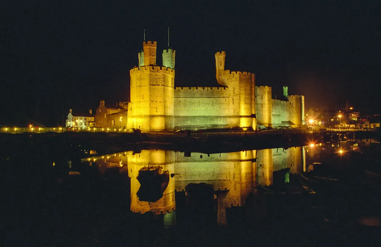 I have long called this image "Bright Fortress" highlighting the well-lit castle at the northern Welsh town of Caernarfon