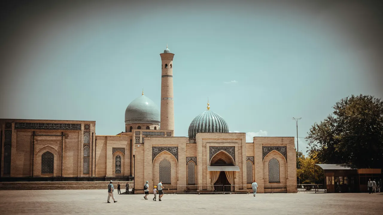 a large building with a tower