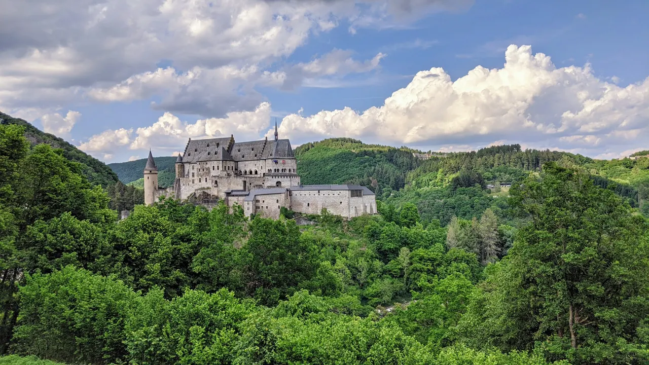 Vianden's Castle (Vianden, Luxembourg) view from afar