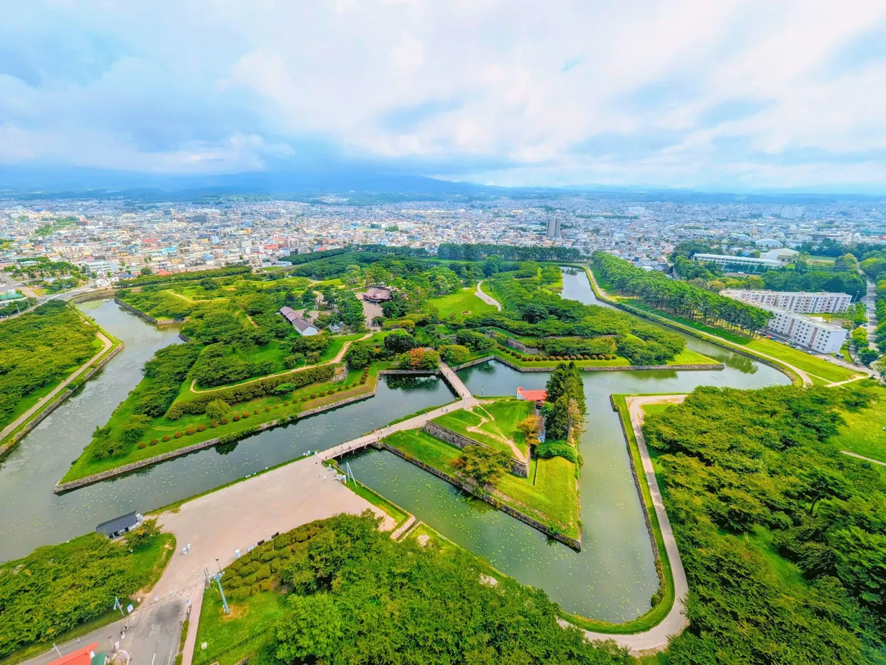 View of Goryokaku (Star Fort) [五稜郭] from Goryokaku Tower, Hakodate, Hokkaido, Japan (2024)