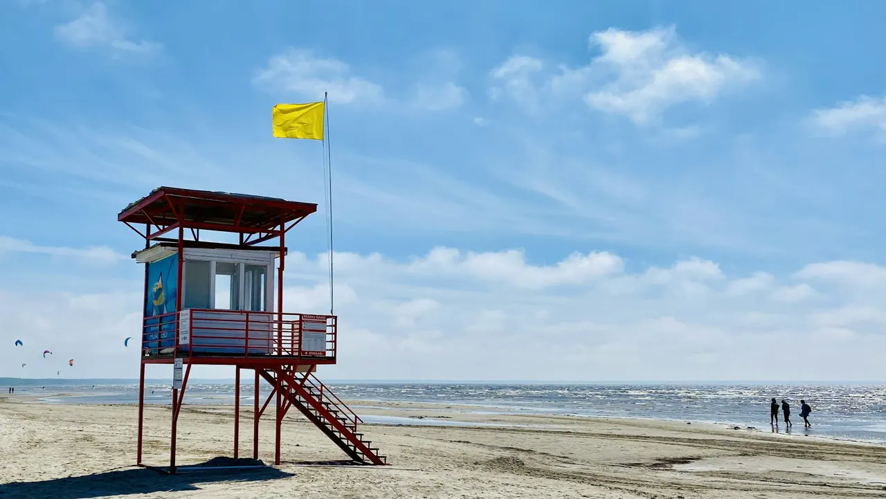 Calm and windy at the beach 