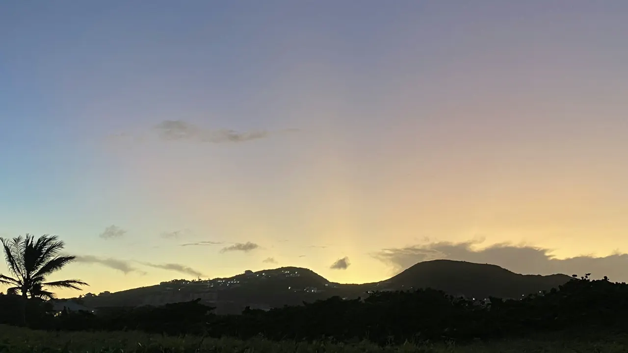 Sunset over the mountain