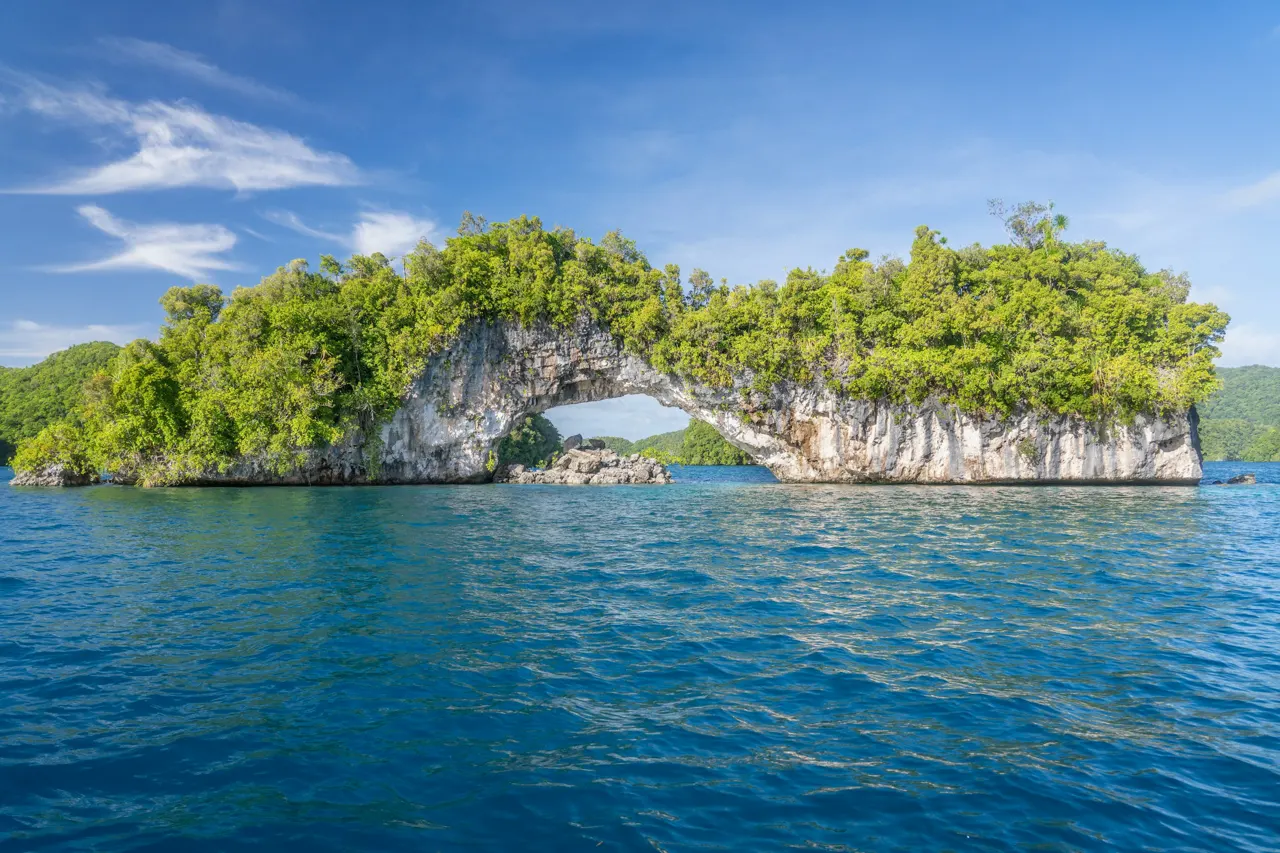 an island in the middle of a body of water