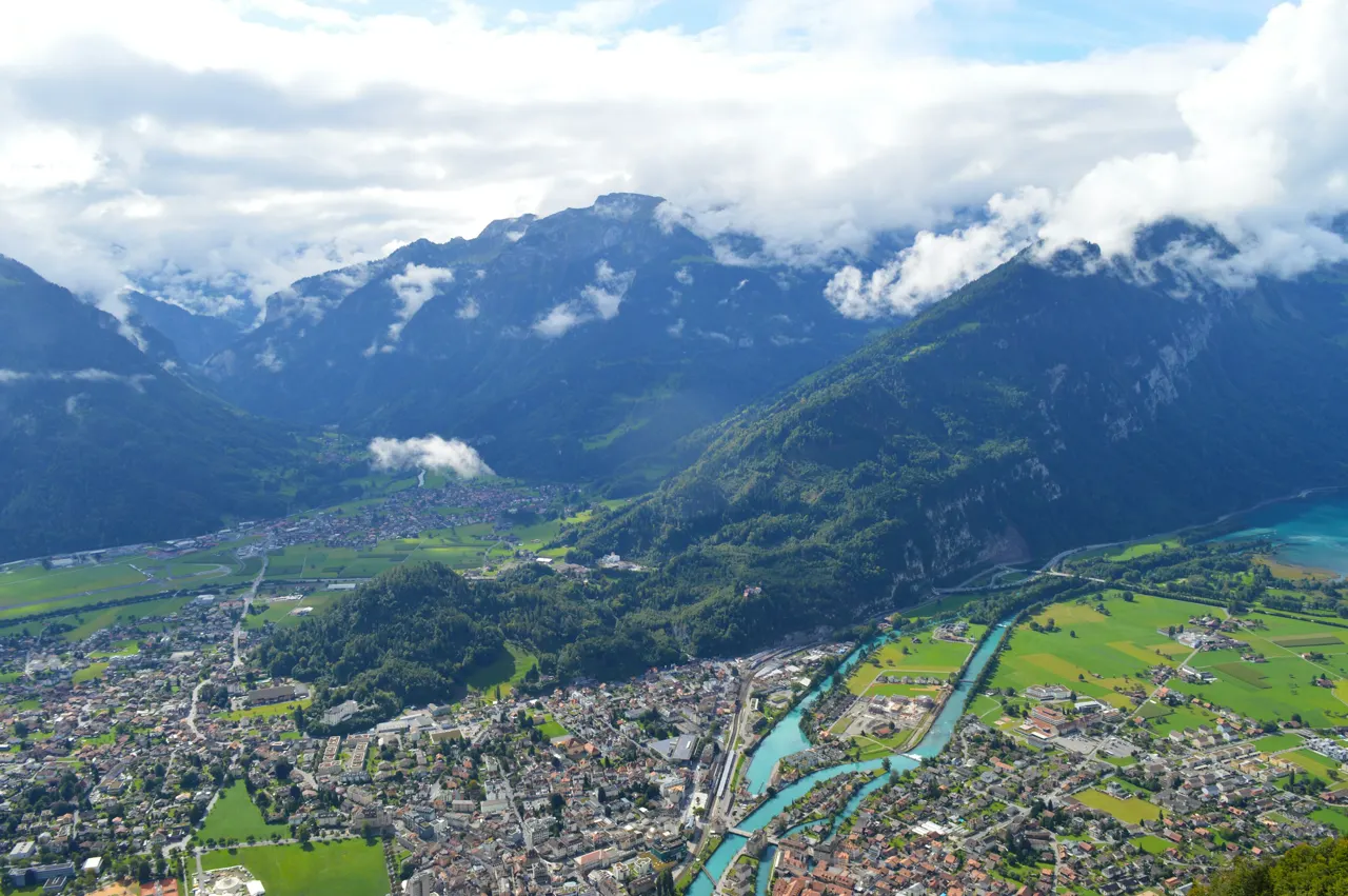 aerial view of city near mountains during daytime