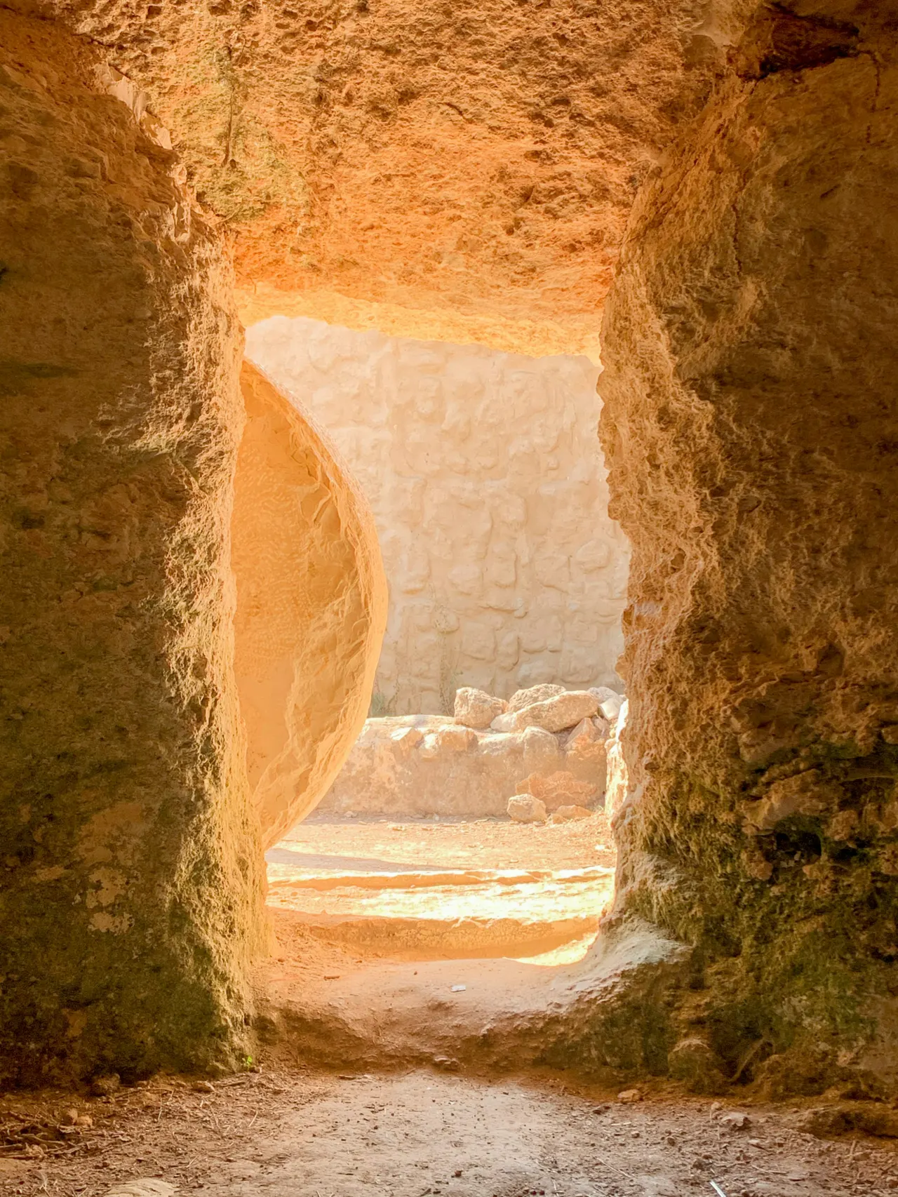 A look from inside out the tomb inIsrael