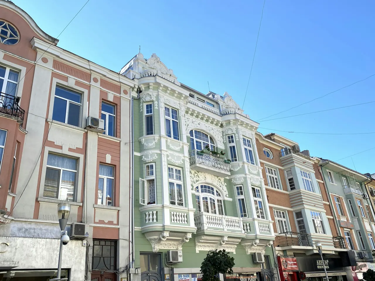 These beautiful buildings grace the walkways in Varna, Bulgaria