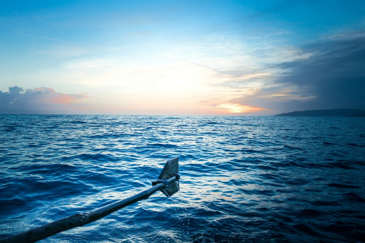 We hired a local fisherman in Jacmel, Haiti to take us onto the open sea at sunset