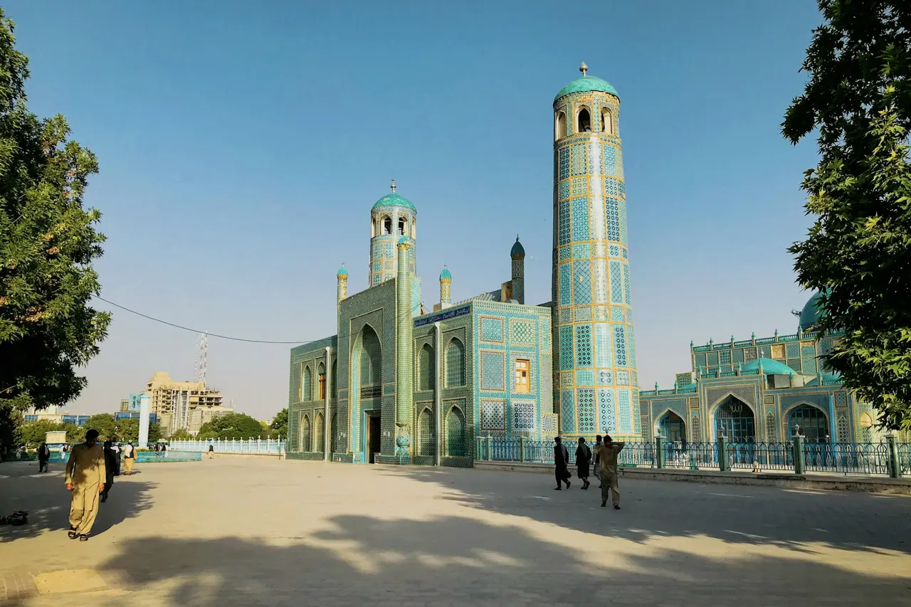 Shrine of Hazrat Ali, also known as the Blue mosque in Mazar-i-sharif, is on of the most important monuments of Afghanistan