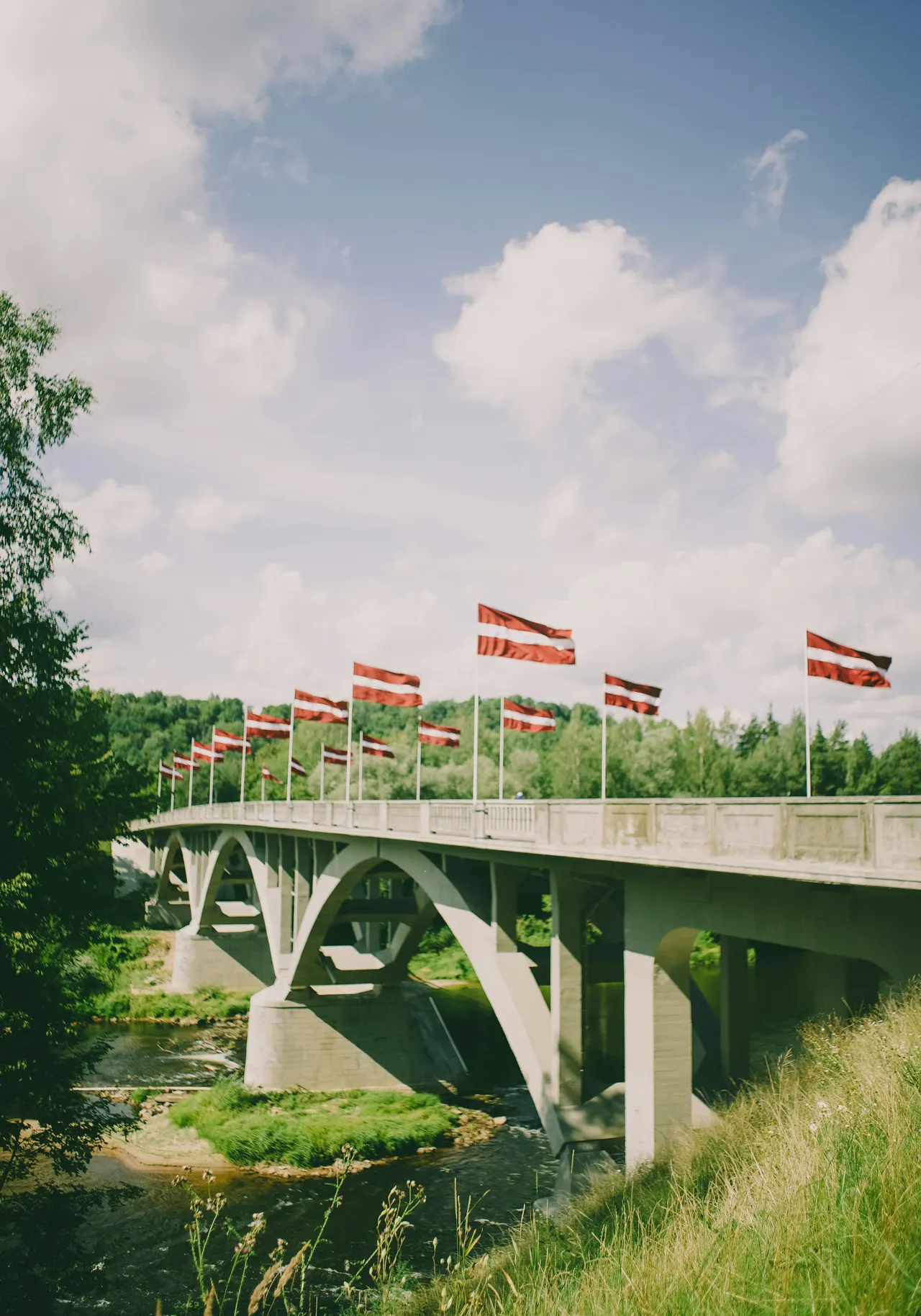 Gauja river bridge between Turaida and Sigulda in Latvia is an very iconic place