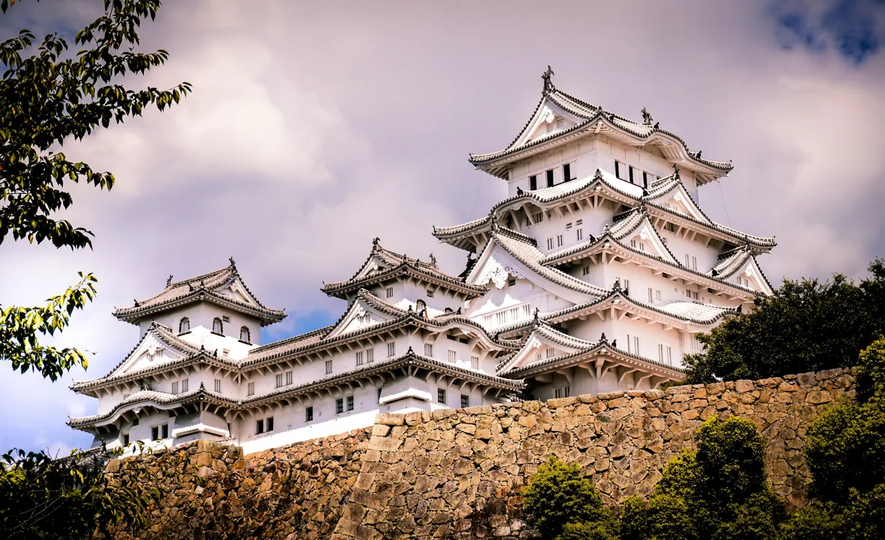 The spring view of the famed Himeji Castle in Japan