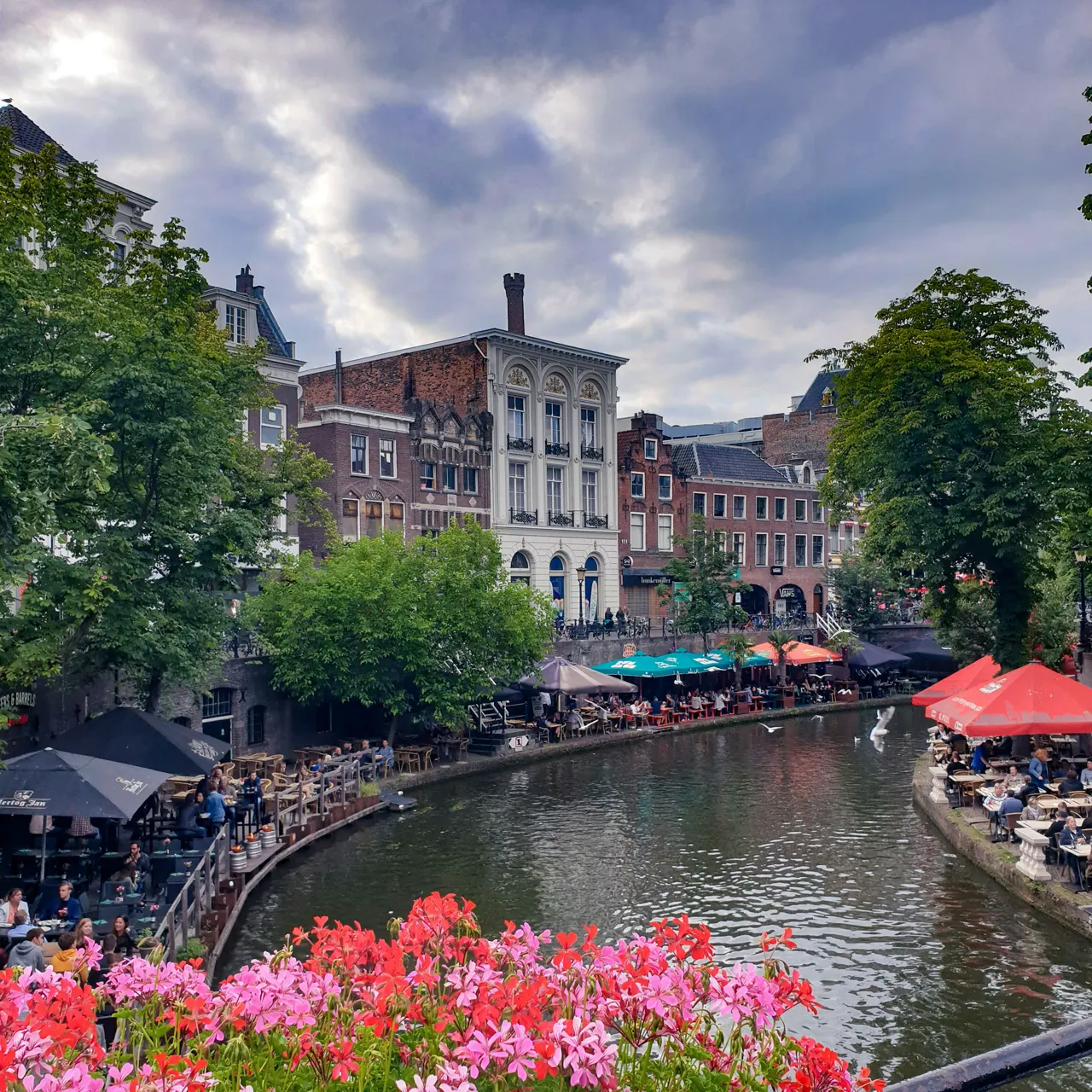 View by the canal passing through Utrecht, Netherlands