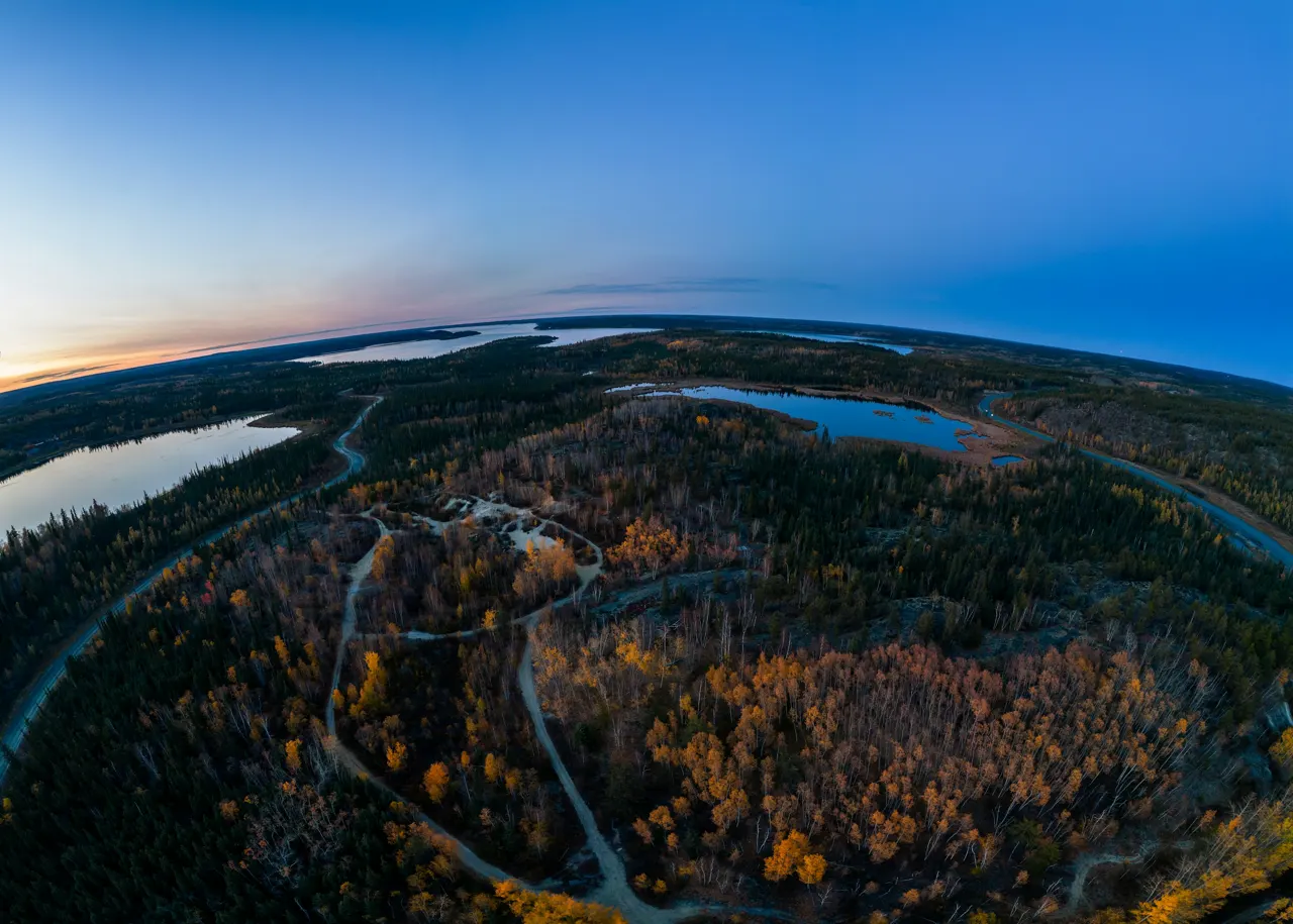 Fall colours of golds and greens are vibrant across the North Slave region in the Northwest Territories