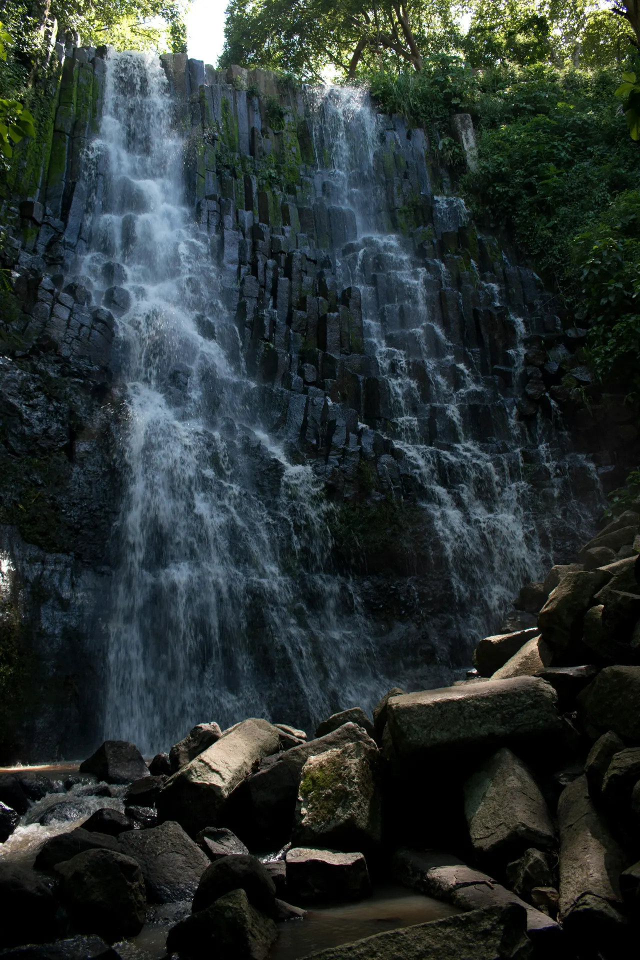 Natural basalt waterfalls