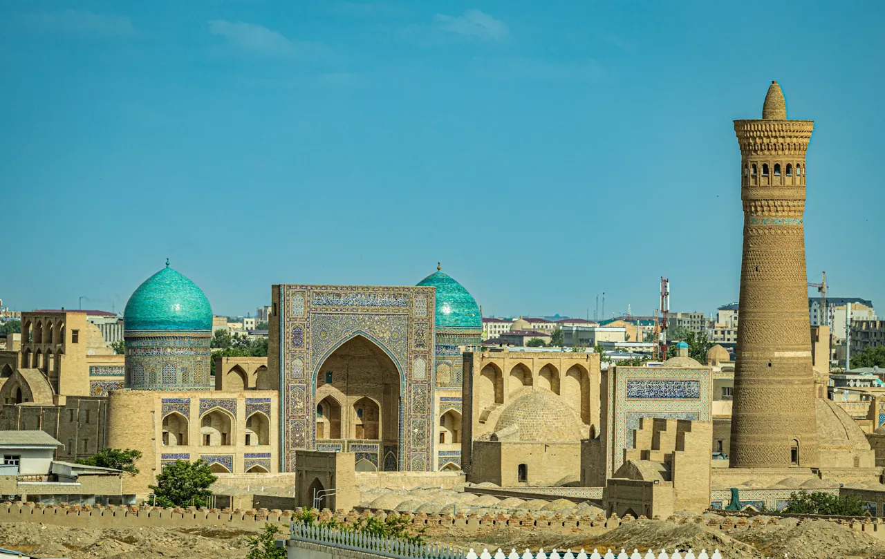 a large building with a blue dome on top of it