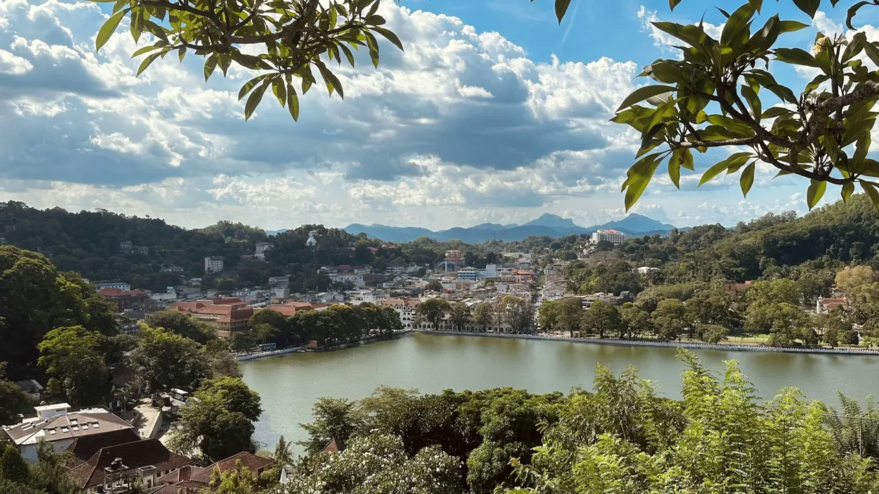 View from Kandy View Point overlooking the city and hills